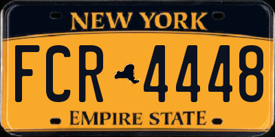 NY license plate FCR4448