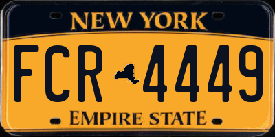 NY license plate FCR4449