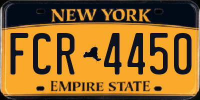 NY license plate FCR4450