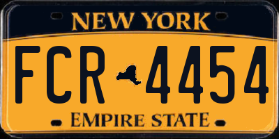 NY license plate FCR4454