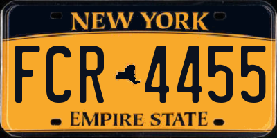NY license plate FCR4455