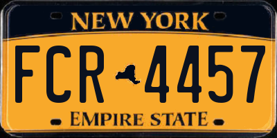 NY license plate FCR4457