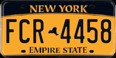 NY license plate FCR4458