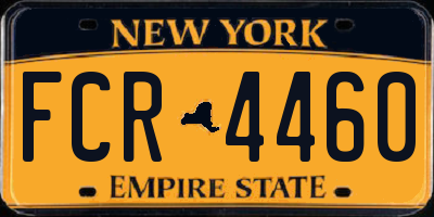 NY license plate FCR4460