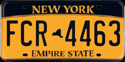 NY license plate FCR4463