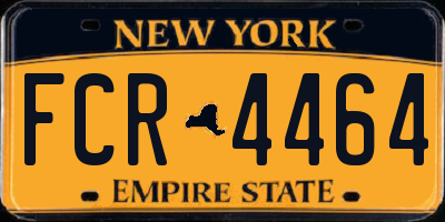 NY license plate FCR4464