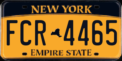 NY license plate FCR4465