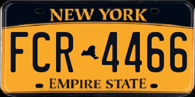 NY license plate FCR4466