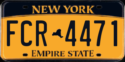 NY license plate FCR4471