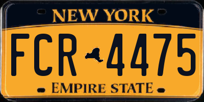NY license plate FCR4475
