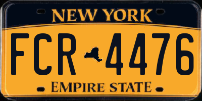 NY license plate FCR4476