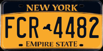 NY license plate FCR4482