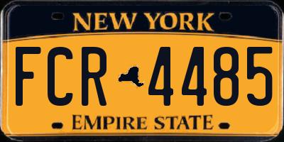 NY license plate FCR4485