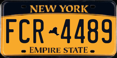 NY license plate FCR4489