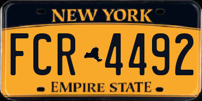 NY license plate FCR4492