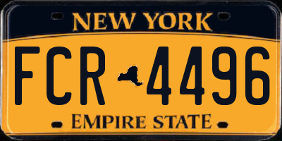 NY license plate FCR4496