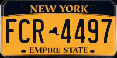 NY license plate FCR4497