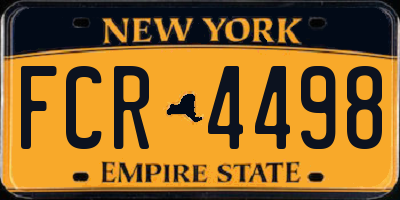 NY license plate FCR4498