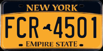 NY license plate FCR4501