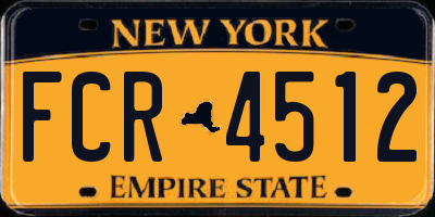 NY license plate FCR4512