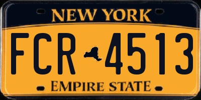 NY license plate FCR4513