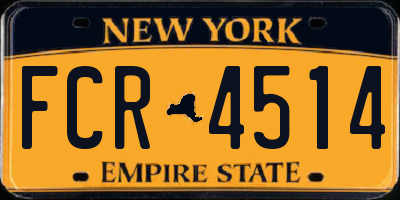 NY license plate FCR4514