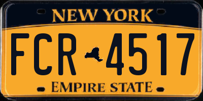NY license plate FCR4517
