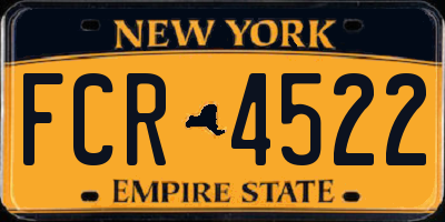 NY license plate FCR4522