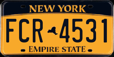 NY license plate FCR4531
