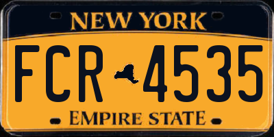 NY license plate FCR4535