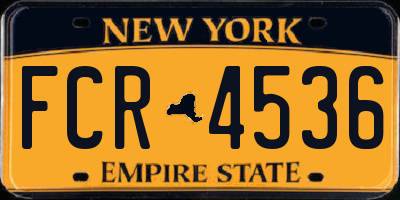 NY license plate FCR4536