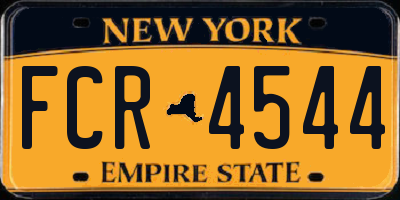 NY license plate FCR4544
