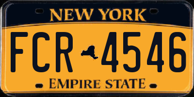 NY license plate FCR4546