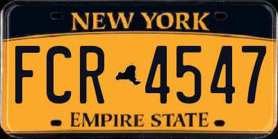 NY license plate FCR4547