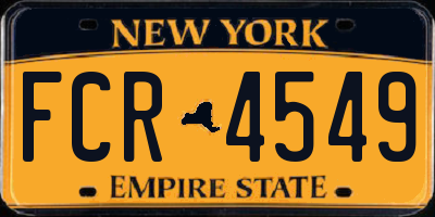 NY license plate FCR4549