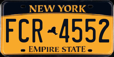 NY license plate FCR4552