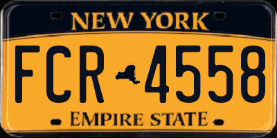 NY license plate FCR4558