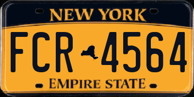 NY license plate FCR4564