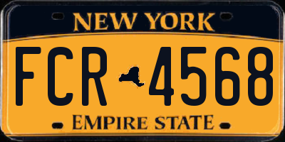 NY license plate FCR4568