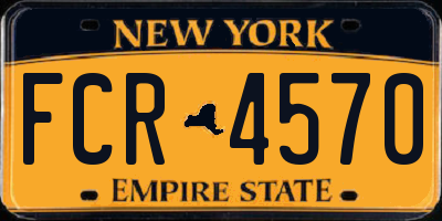 NY license plate FCR4570