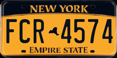 NY license plate FCR4574