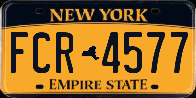 NY license plate FCR4577