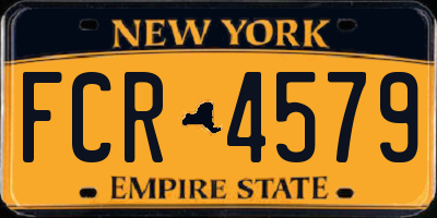 NY license plate FCR4579