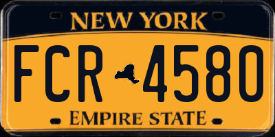 NY license plate FCR4580