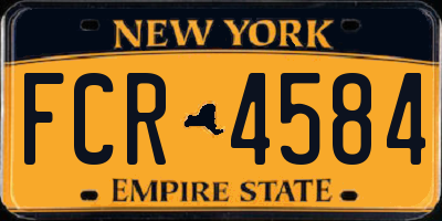 NY license plate FCR4584