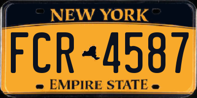 NY license plate FCR4587