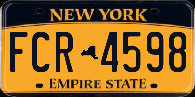 NY license plate FCR4598