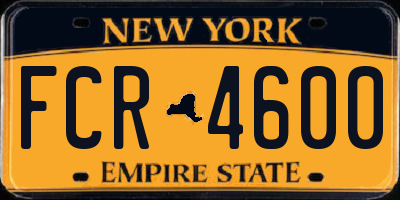 NY license plate FCR4600