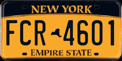 NY license plate FCR4601