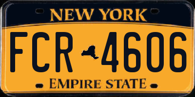 NY license plate FCR4606